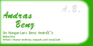 andras benz business card